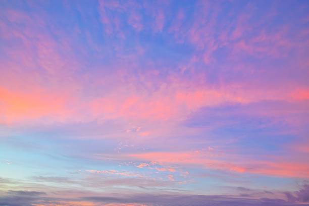 Abstract and pattern of cloud sky, Velvet violet, Velvet Purple, Trend color of the year background, Pattern of colorful cloud and sky sunset or sunrise: Dramatic sunset in twilight, Beautyful of sky