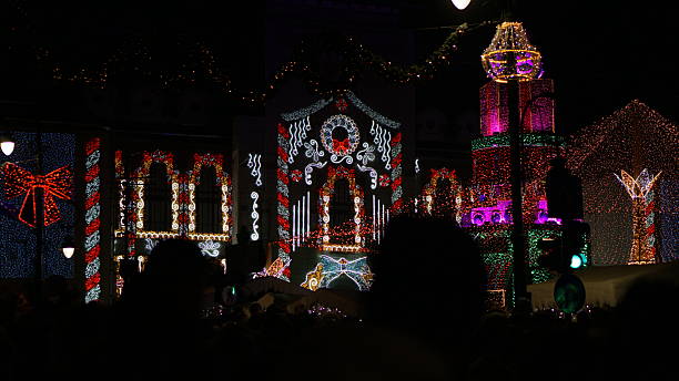 Craiova Christmas Fair light and decoration warm landscape background, photo shot on Romania at Christmas Fair that win in 2025 the most beautiful from all Europe