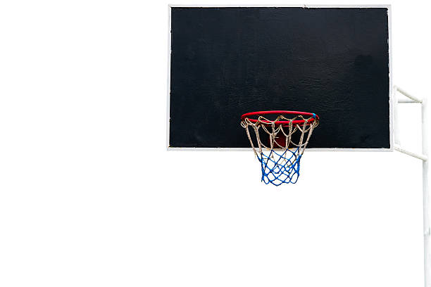 istock Basketball backboard with hoop basket isolated on white 2251456551
