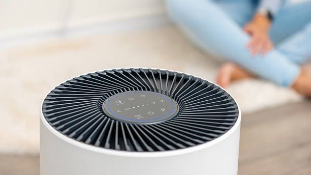 istock Modern air purifier with sleek design and control panel, enhancing indoor air quality for a healthier living environment with copy space 2251467616