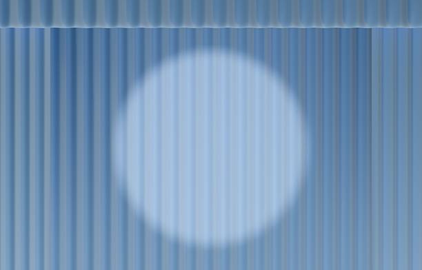 Background image of stage curtains and spotlights