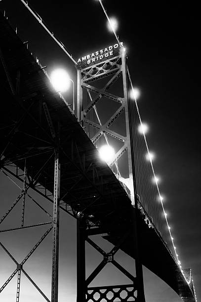 The Ambassador bridge links Detroit, Michigan with Windsor, Ontario.  It is one of the busiest trade routes in North America.