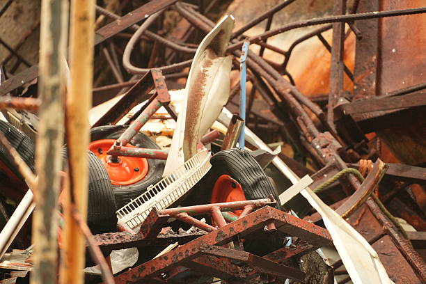 Lorton, Virginia, USA - October 15, 2021: Appliances, furniture and other large metal items are piled up at Fairfax County’s I-95 Landfill Complex.