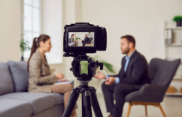 istock Digital camera filming equipment, showing skilled smart blogger man sharing knowledge, recording 2251487805