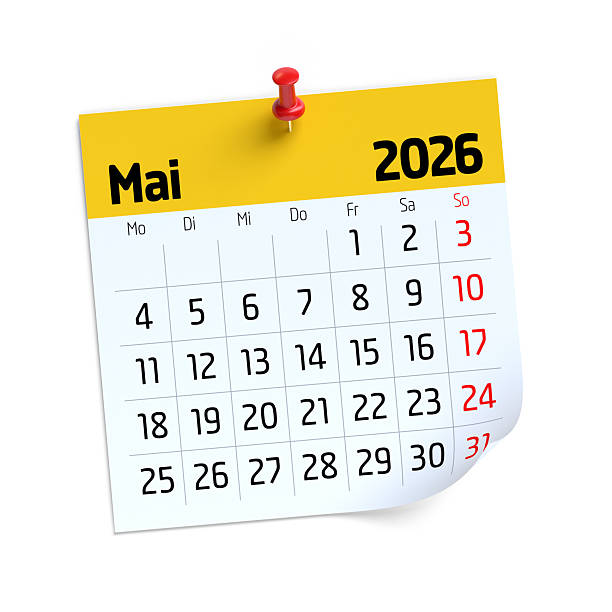 istock May 2026 calendar page pinned on white background 2251495130