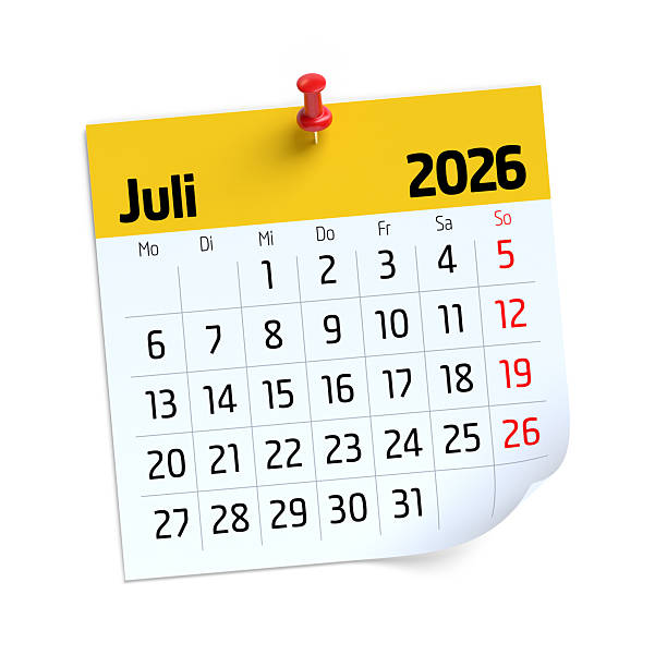 istock July 2026 calendar page pinned on white background 2251495140