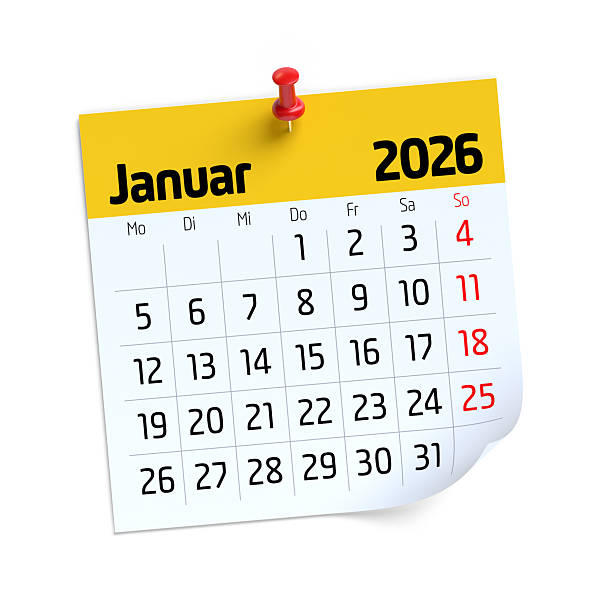 istock January 2026 calendar page pinned on white background 2251495142