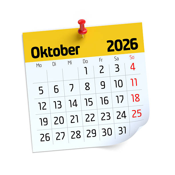 istock October 2026 calendar page pinned on white background 2251495145
