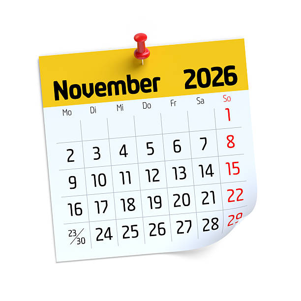 istock November 2026 calendar page pinned on white background 2251495156
