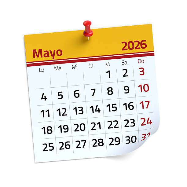 istock May 2026 Calendar Page Pinned on White Background 2251499094