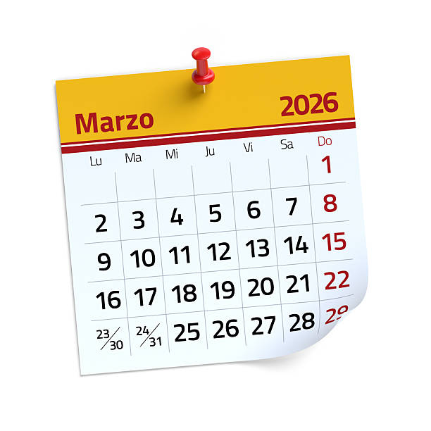 istock March 2026 Calendar Page Pinned on White Background 2251499100