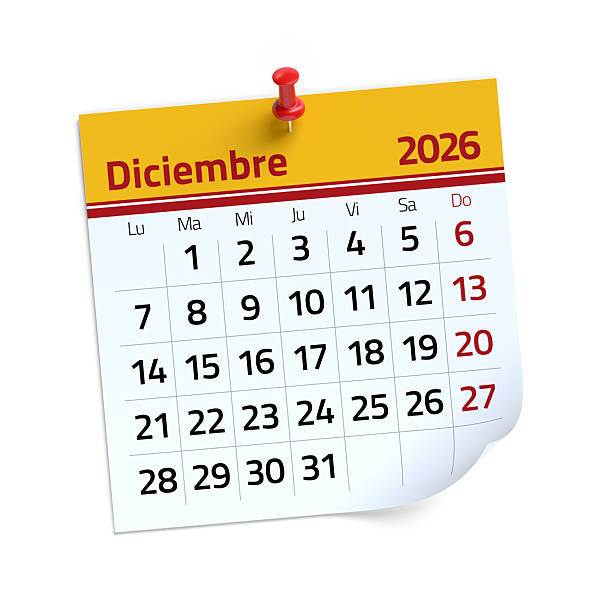 istock December 2026 Calendar Page Pinned on White Background 2251499106