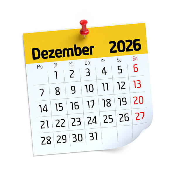 istock December 2026 calendar page pinned on white background 2251499875