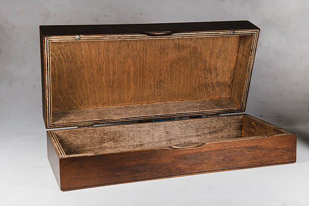 istock wooden box on white cardboard vintage background 2251500338