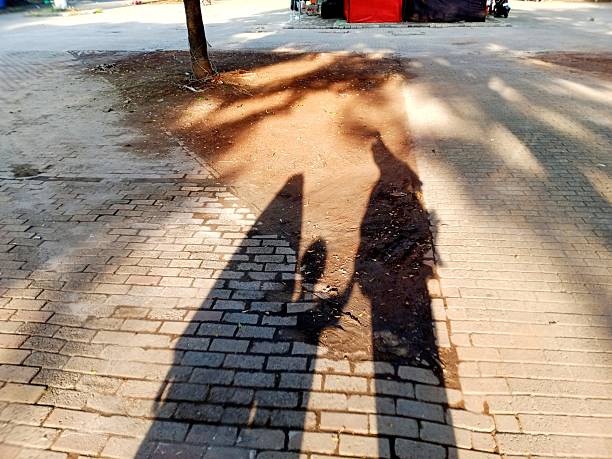Shadow silhouette of a family