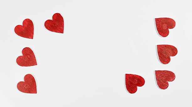 istock Blank Valentine's Day card with red paper hearts 2251502092