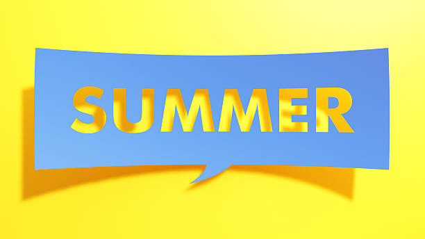 istock 3D Paper Cut-Out Summer Speech Bubble on Bright Yellow Background 2251504115