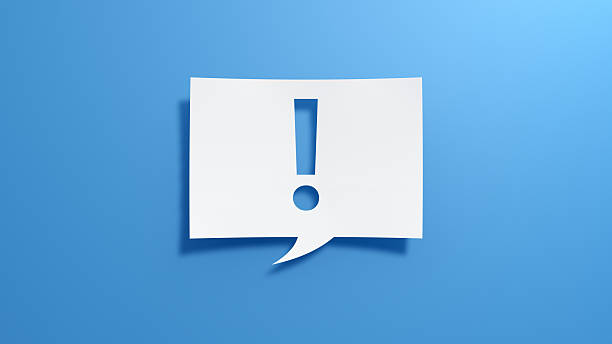 istock 3D Paper Cut Exclamation Mark Speech Bubble on Blue Background 2251504149