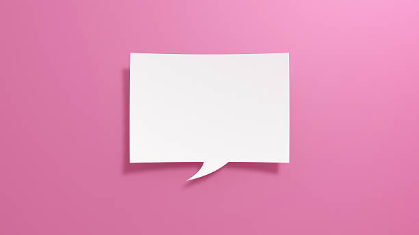 istock Paper Cut Short Speech Bubble on Pink Background (3D) 2251504165
