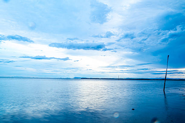 Sunset Above Beautiful Beach Near Prespa Lake, Macedonia