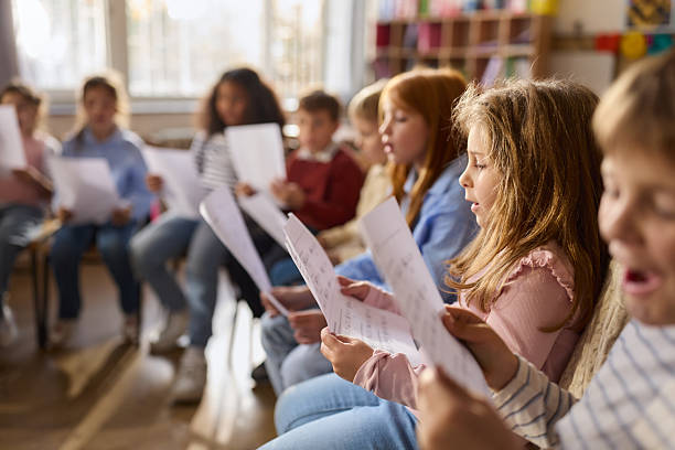 istock Elementary students singing during choir rehearsal at school. 2251513192