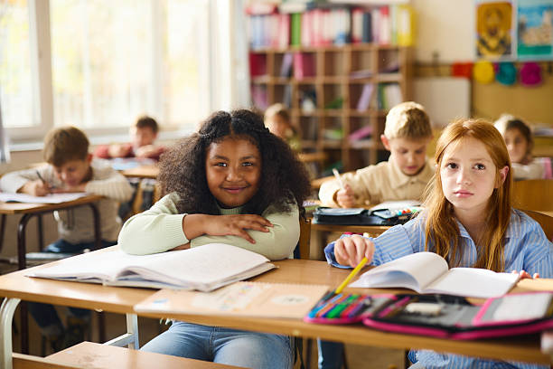 istock School children attending a class in the classroom. 2251513688