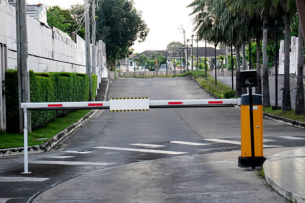 istock Parking place of the building, with automatic barrier system 2251515438