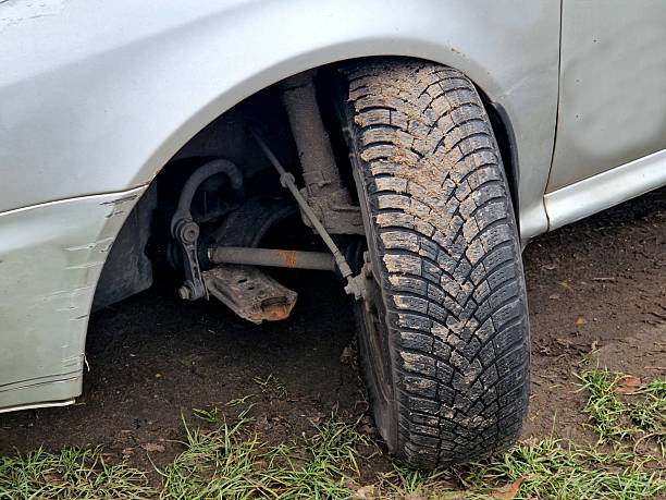 Fixing a broken wheel on a car usually indicates a more serious axle or suspension problem, such as a broken control arm. In such cases, the repair is complex and requires professional intervention at, tie, bung, chip off, peg