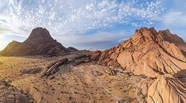 istock drone panoramic view on rock landscape of spitzkoppe at sunset 2251538282