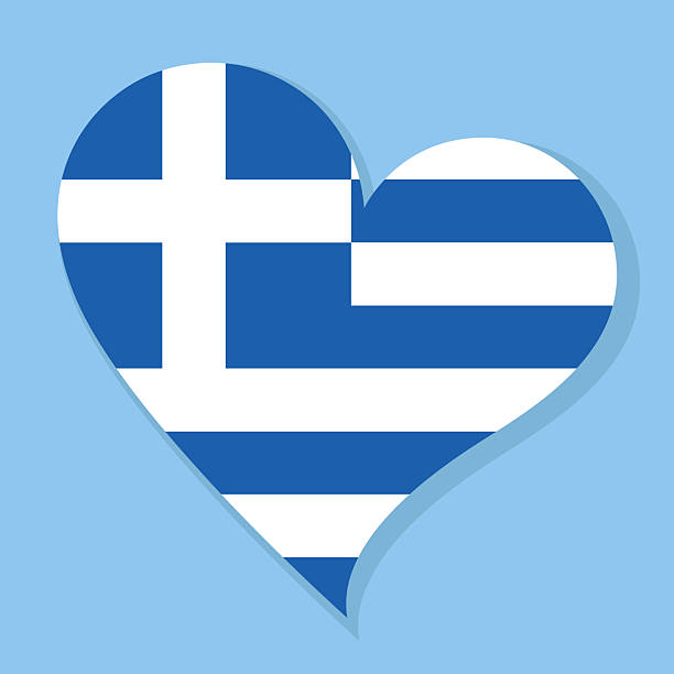 istock Greece flag, The Hellenic Republic flag, Heart-shaped flag of Greece. 2251546836