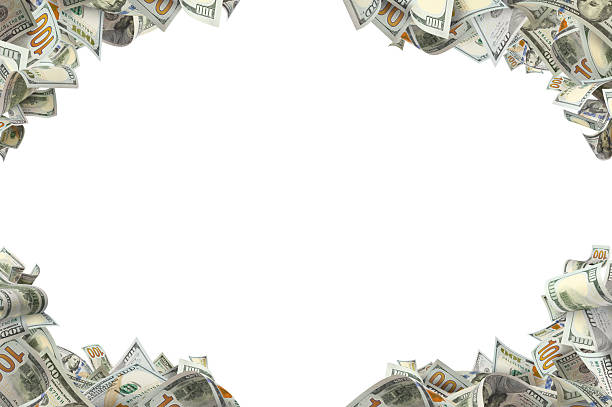 istock Hundred-dollar bills forming a border frame, cutout 2251547362