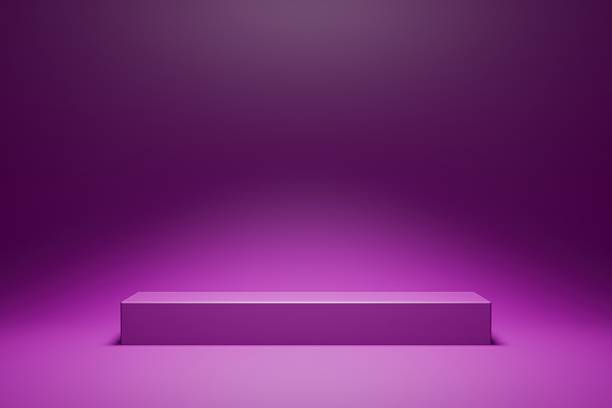istock Empty 3D studio corner background in deep purple and magenta light 2251548913
