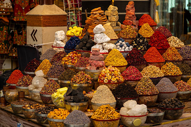 istock Herb and Spice Display in Wooden Market Containers 2251551913
