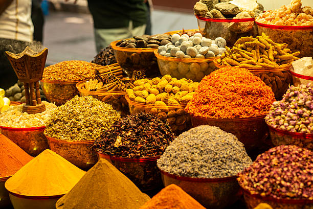 istock Herb and Spice Display in Wooden Market Containers 2251551914