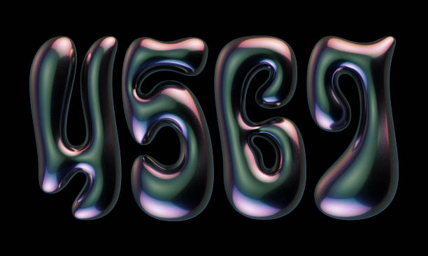 istock Set of 3d letters with smooth shape and glossy reflective surface 2251553040