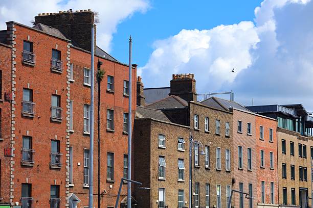 City architecture of Dublin, Ireland. Georgian brick architecture in downtown Dublin.