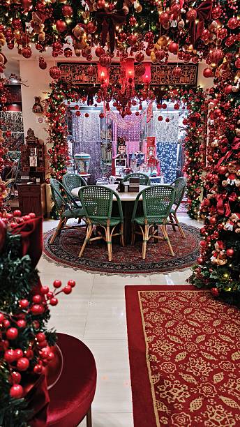 istock Luxurious and Extravagant Christmas Interior Decor with Dining Table Setting 2251559304
