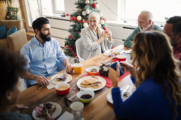 istock Family having breakfast on Christmas morning. 2251564415