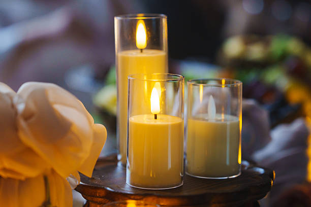 Soft candlelight creates a warm ambiance for gatherings