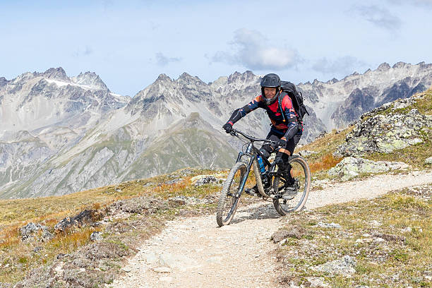 istock Female mountain biker on scenic Engadin trails. 2251567036