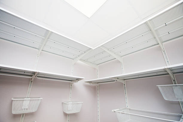 istock Inside of the empty white walk-in wardrobe 2251567267