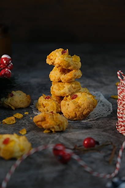 multiple Popular cookies in during celebration Christmas or eid  on white isolated background including chocolate chips