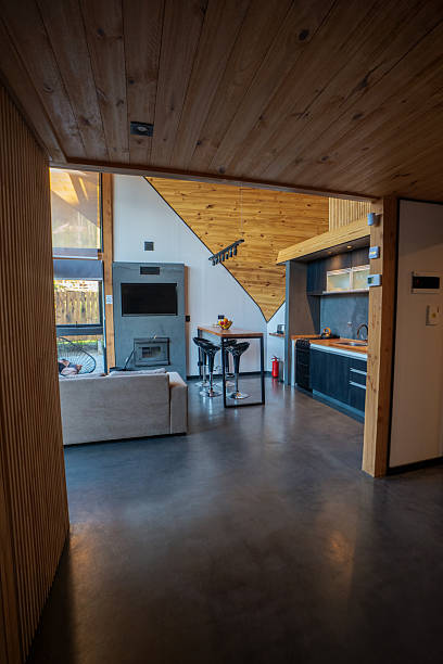 istock Modern Cabin Interior with Loft View and Contemporary Design 2251575083