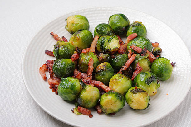 Brussel Sprouts with bacon fried with seasoning