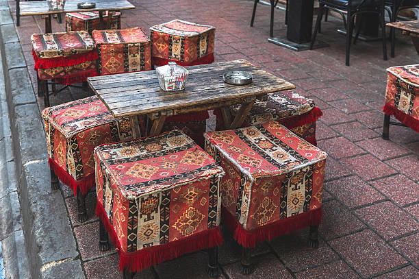 istock Authentic tea tables in an Istanbul street cafe. 2251577246