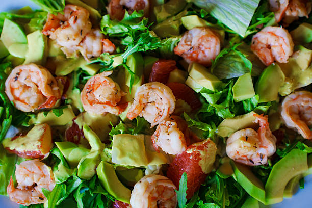 istock Shrimp salad with avocado and fresh greens for lunch 2251578204