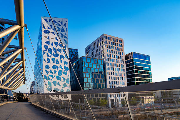 istock Oslo Akrobaten bridge and Barcode district in Norway 2251584113