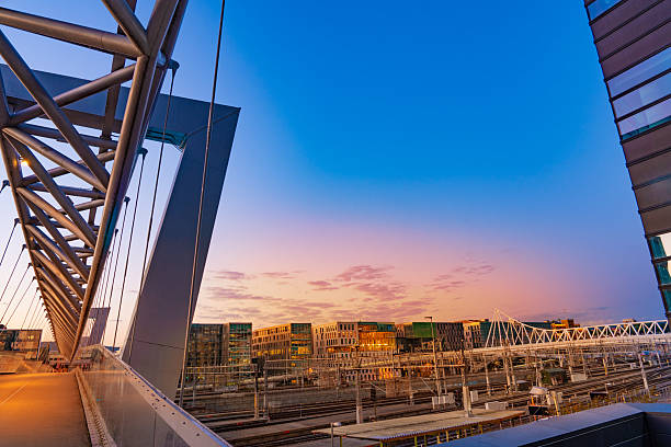 istock Oslo Akrobaten bridge and Barcode towers at sunset in Norway 2251584243