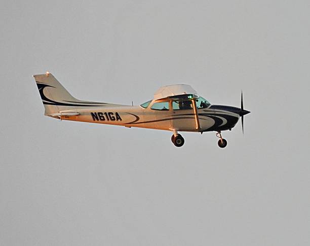 Boynton Beach, Palm Beach County, Florida, USA, September 10, 2025. A Cessna 172P fixed wing single engine (4 seats / 1 engine) N61GA flying over a nature preserve.