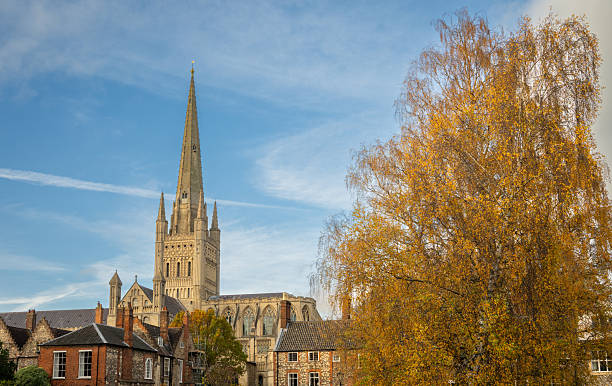 istock Norwich, Norfolk, UK:  Norwich Cathedral with spire 2251600086